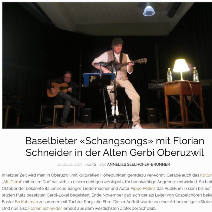 Baselbieter «Schangsongs» in der Alten Gerbi Oberuzwil